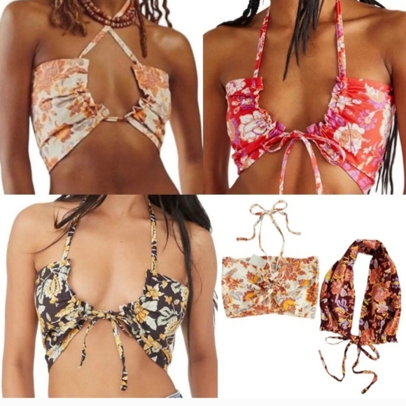 FREE PEOPLE Summer Of Love Convertible Bandeau Bra Top in Wine/bord. Size S NWT - Picture 2 of 10